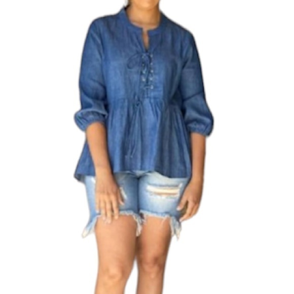 Cozy Casual 3/4 sleeve high low top. Small. NWT - Picture 2 of 4